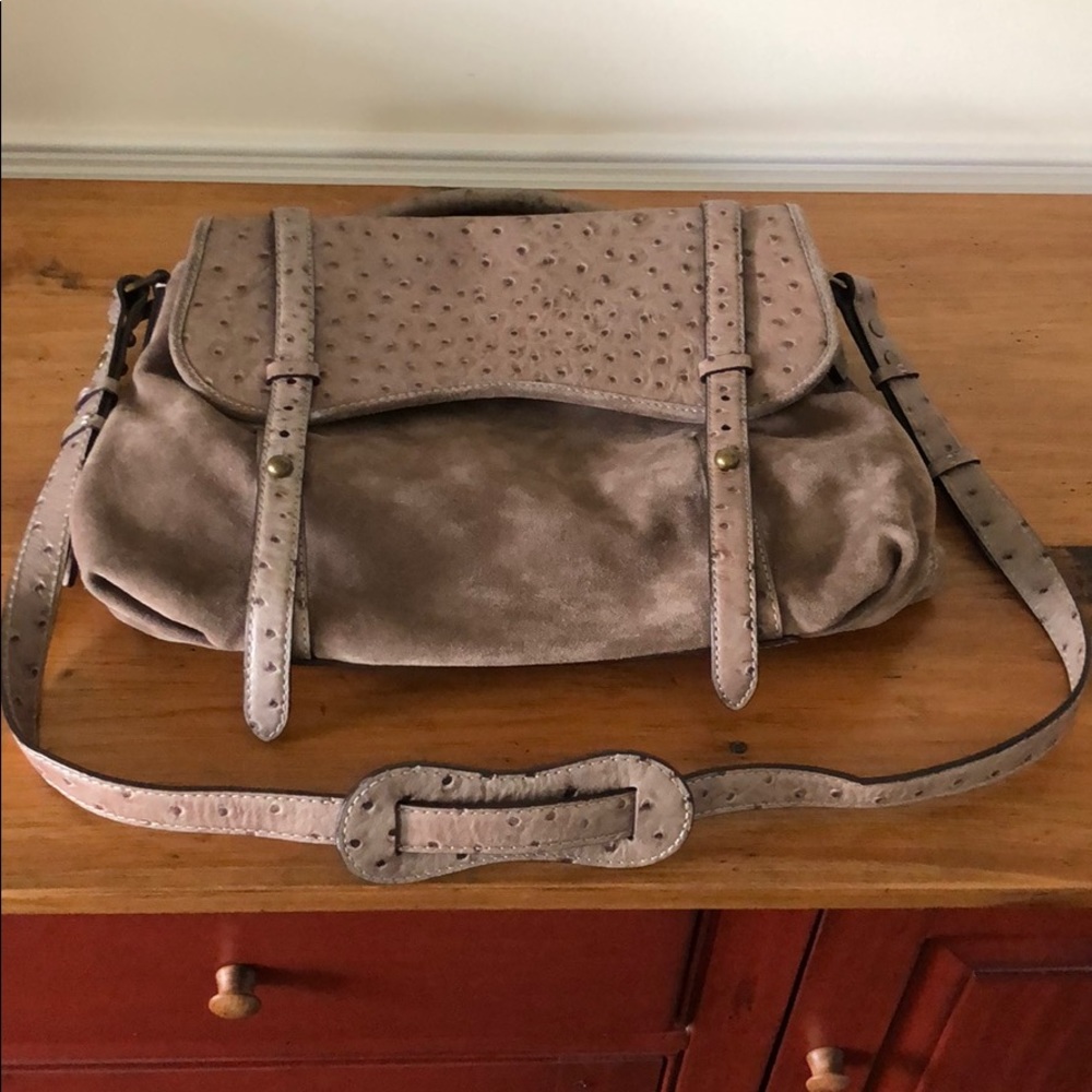 Kate Spade Westward Wanderlust Grey Suede Satchel